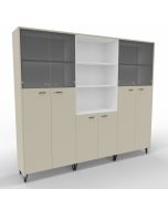 Büroschrank Armadi Premium 262 5OH mit Flügeltüren und Rauchglas