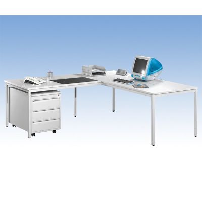 Winkelschreibtisch mit 1 Rollcontainer