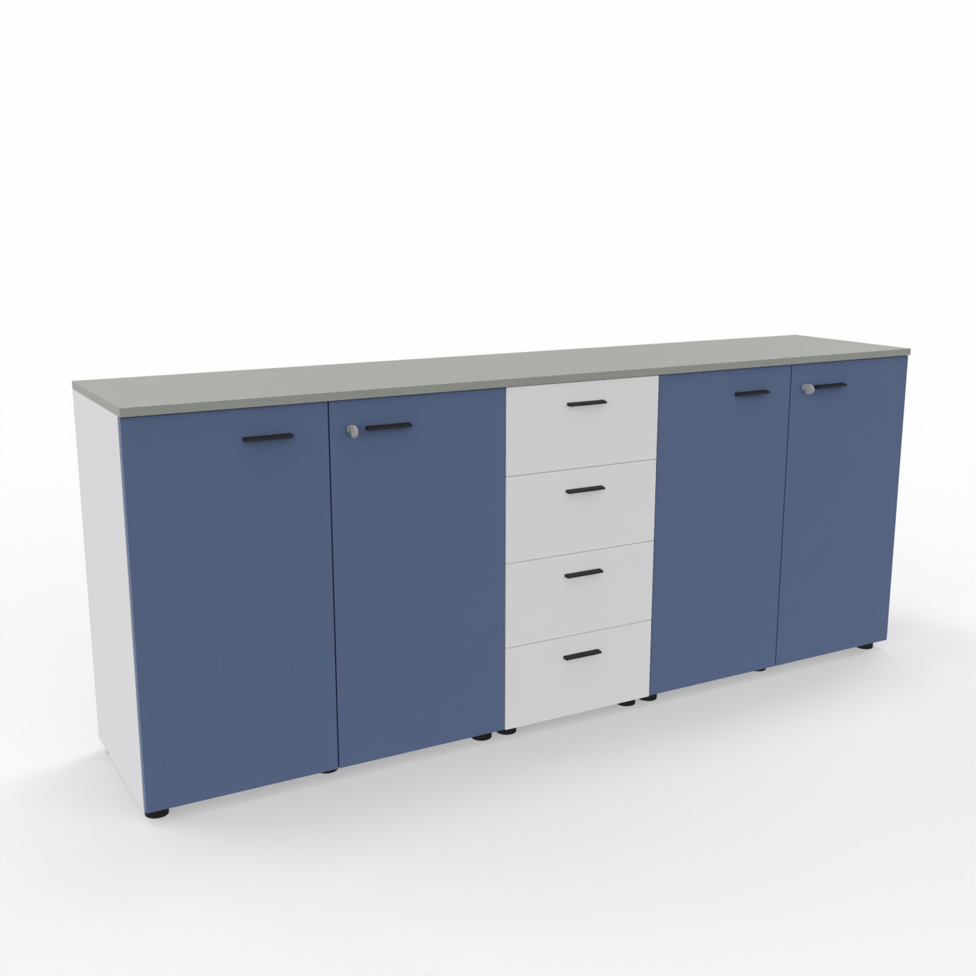 Sideboard Armadi LT Taubenblau-Signalgrau-Weiss