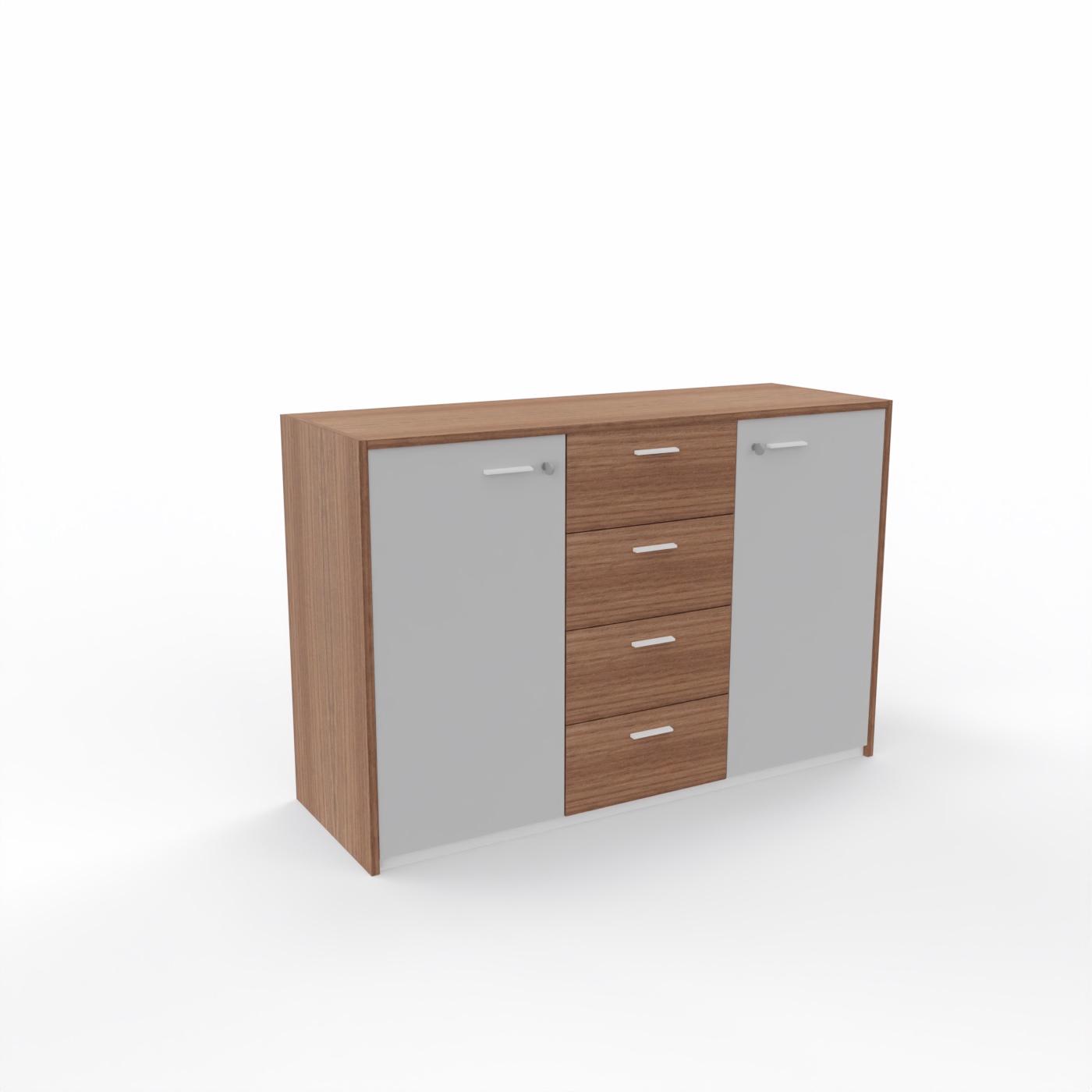 Sideboard Armadi LT Nuss-Grau Sockel Weiß